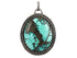 Sterling Silver Turquoise Handcrafted Oval Artisan Pendant, (SP-5776)